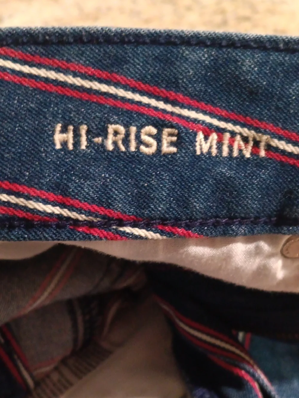 American Eagle Blue Denim Striped Skirt
